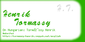 henrik tormassy business card